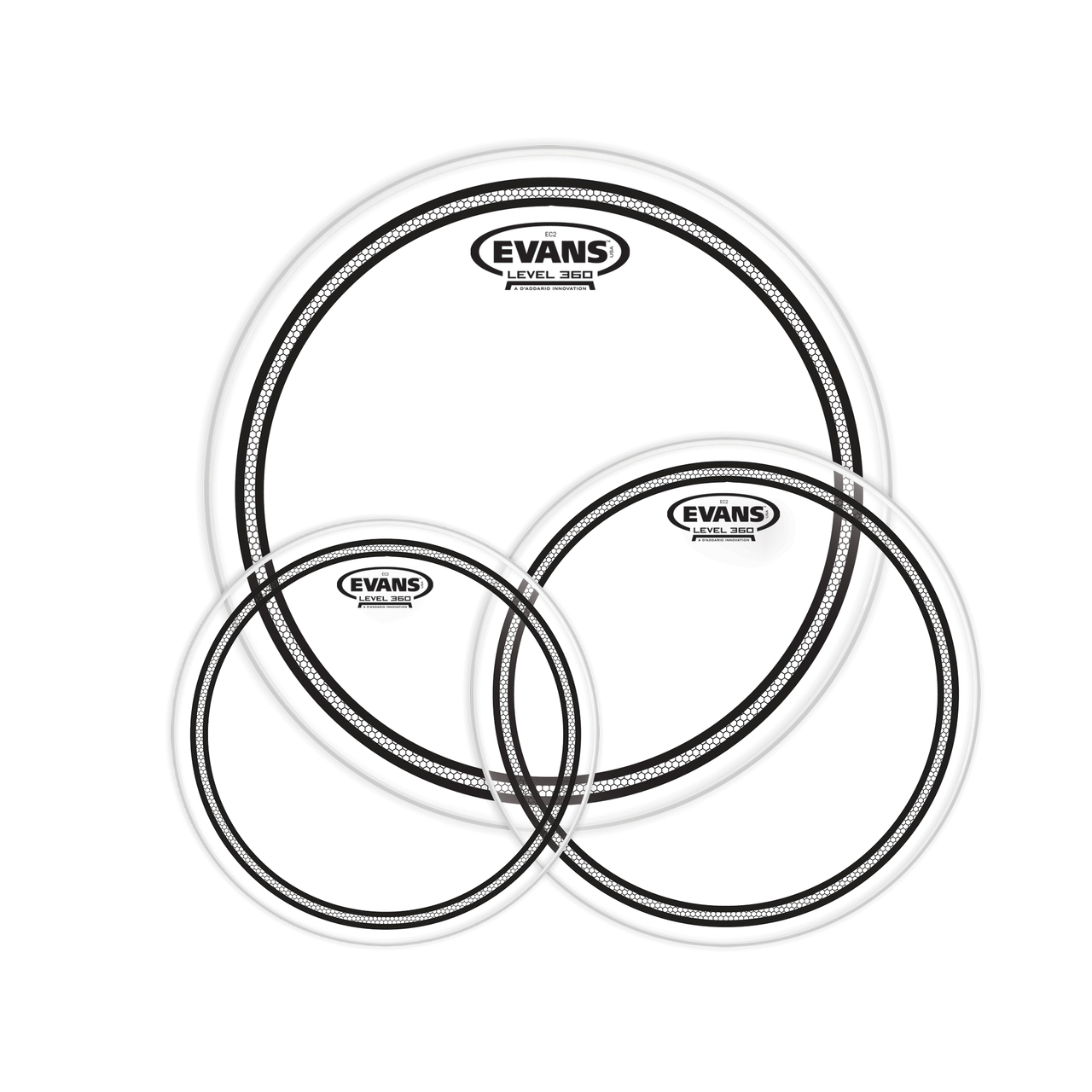 Evans EC2S Tompack, Clear, Rock (12 inch, 13 inch, 16 inch) product